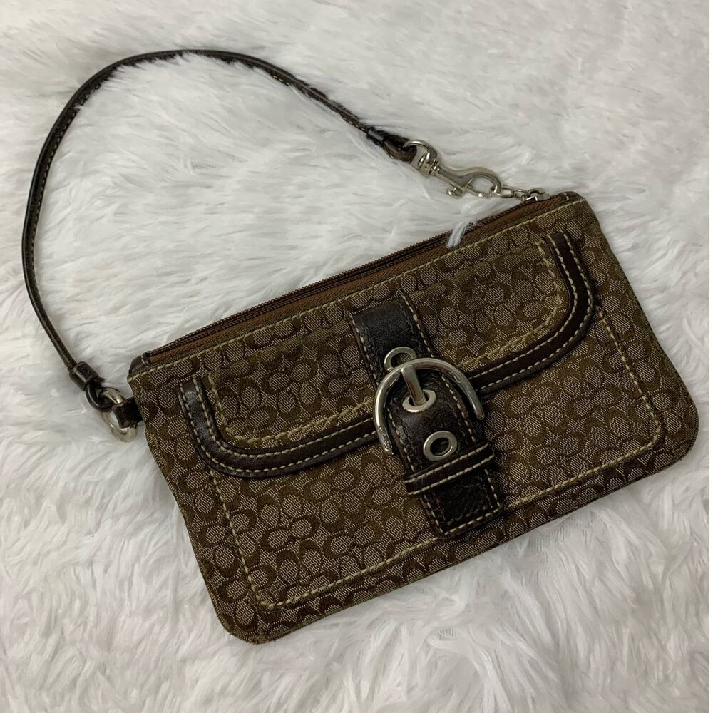 y2k Coach Brown Wristlet